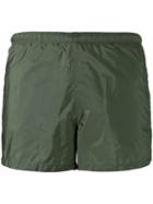 Prada Elasticated Waistband Swim Shorts, Men's, Size: 46, Green, Nylon/polyester