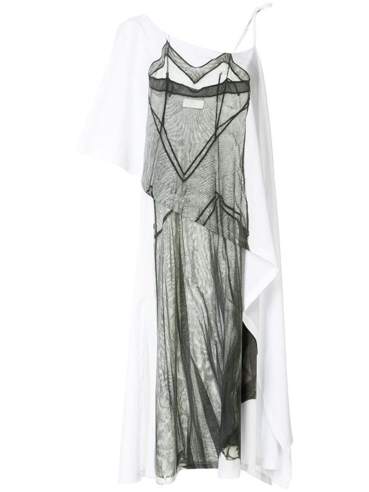 Mm6 Maison Margiela Asymmetric Printed Dress - White