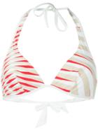 La Perla 'op-art' Triangle Bikini Top, Women's, Size: 34c, White, Polyamide/spandex/elastane/nylon