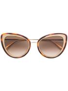 Alexander Mcqueen Eyewear Cat Eye Sunglasses - Gold