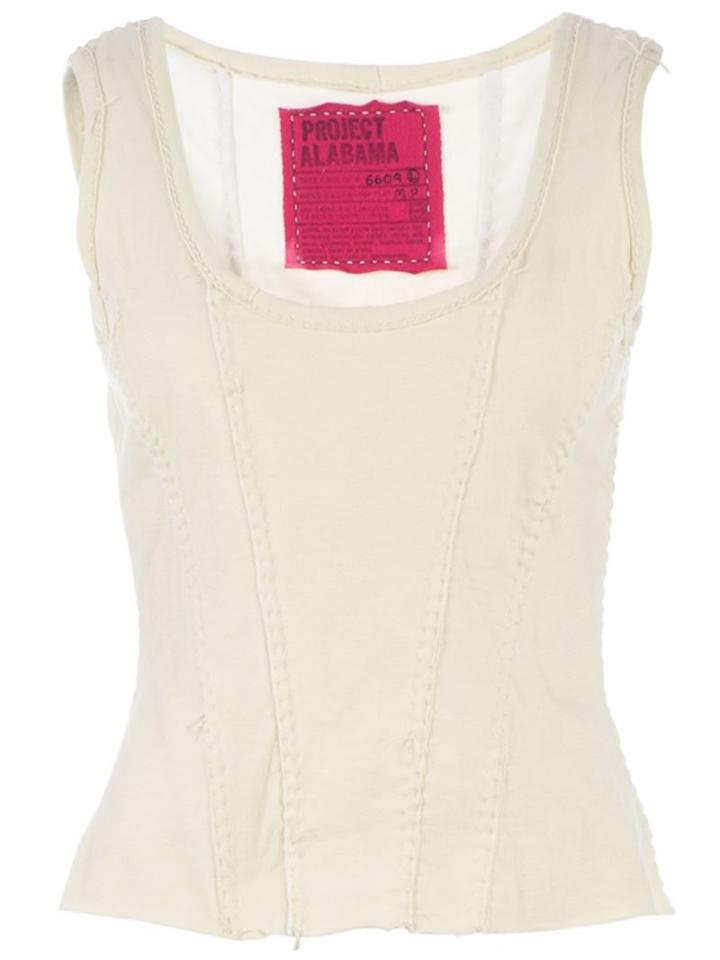 Projet Alabama Scoop Neck Tank Top, Women's, Size: Large, White, Cotton