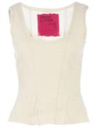 Projet Alabama Scoop Neck Tank Top, Women's, Size: Large, White, Cotton