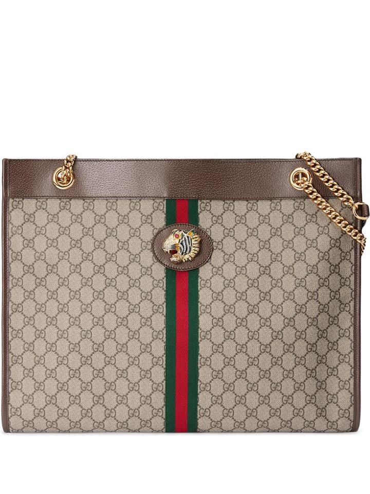 Gucci Rajah Gg Tote Bag - Brown