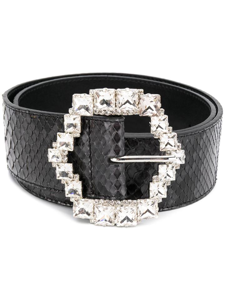 Orciani Large Embellished Belt - Grey