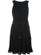 Michael Michael Kors Pleated Drawstring Dress, Women's, Size: 4, Black, Polyester