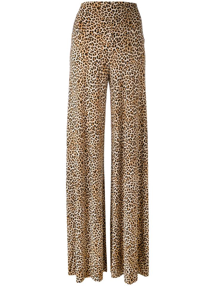 Norma Kamali - Animal Print Palazzo Pants - Women - Polyester/spandex/elastane - Xs, Nude/neutrals, Polyester/spandex/elastane