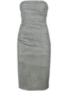 Moschino Pre-owned Strapless Check Fitted Dress - Black