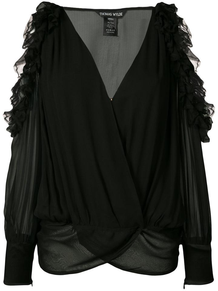 Thomas Wylde - Bluebell Blouse - Women - Silk - S, Black, Silk