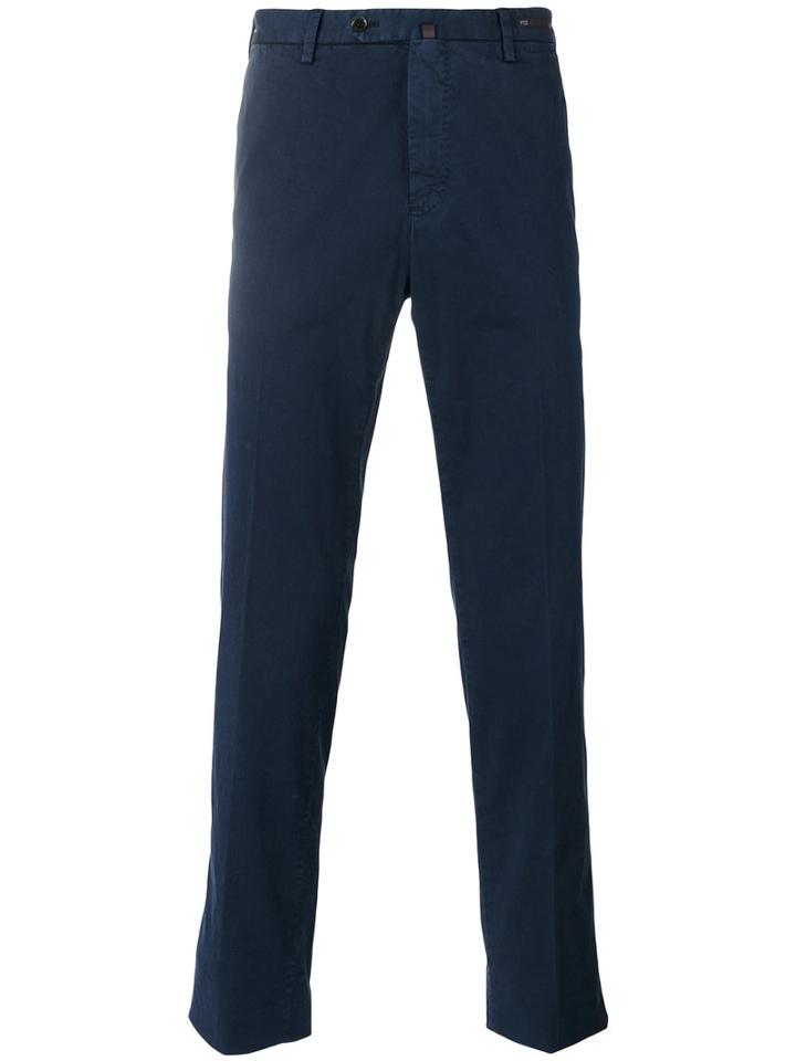 Pt01 Straight-leg Chinos, Men's, Size: 50, Blue, Cotton/spandex/elastane