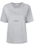 Saint Laurent - Mid Logo T-shirt - Women - Cotton - M, Grey, Cotton
