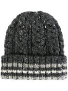 Thom Browne Cable Knit Hat, Men's, Grey, Wool
