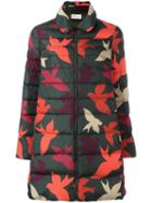 Red Valentino Leaf Print Padded Coat, Women's, Size: 38, Feather Down/polyamide/polyester