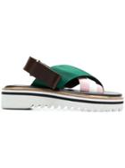 Suecomma Bonnie Colour Block Platform Sandals - Green