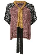À La Garçonne Fringed Shawl Blouse - Multicolour