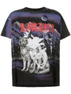 Amiri Embellished Wolf Print T-shirt - Black