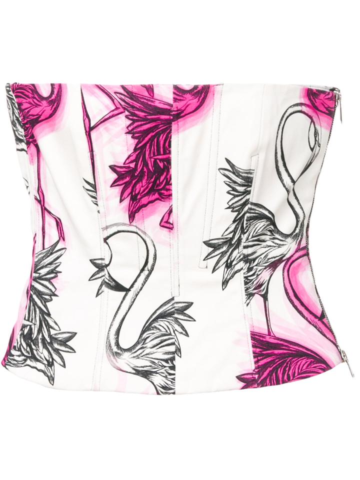 Marco Bologna Floral Strapless Top - White