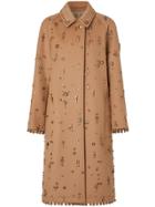 Burberry Embellished Wool Cashmere Car Coat - Brown