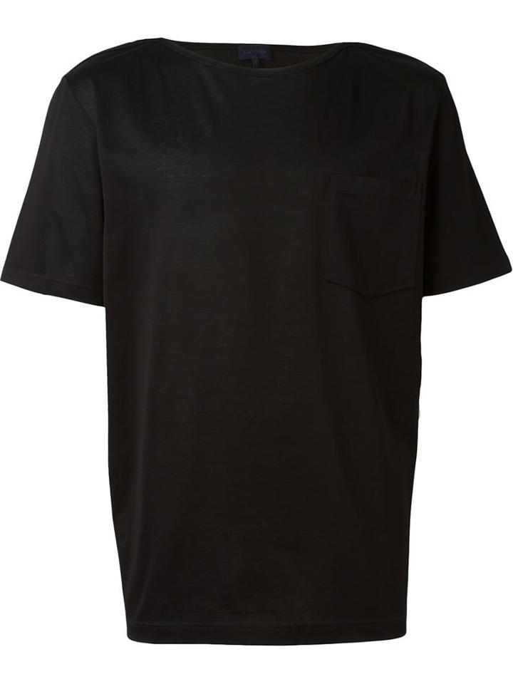 Lanvin Boat Neck T-shirt, Men's, Size: S, Black, Cotton