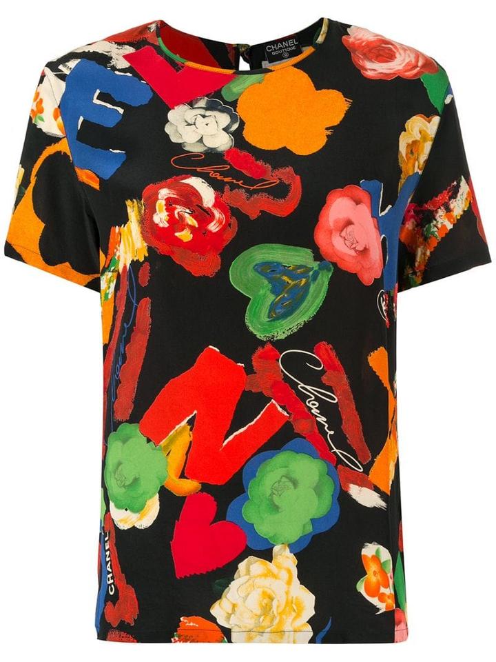 Chanel Pre-owned Graphic Print Top - Black