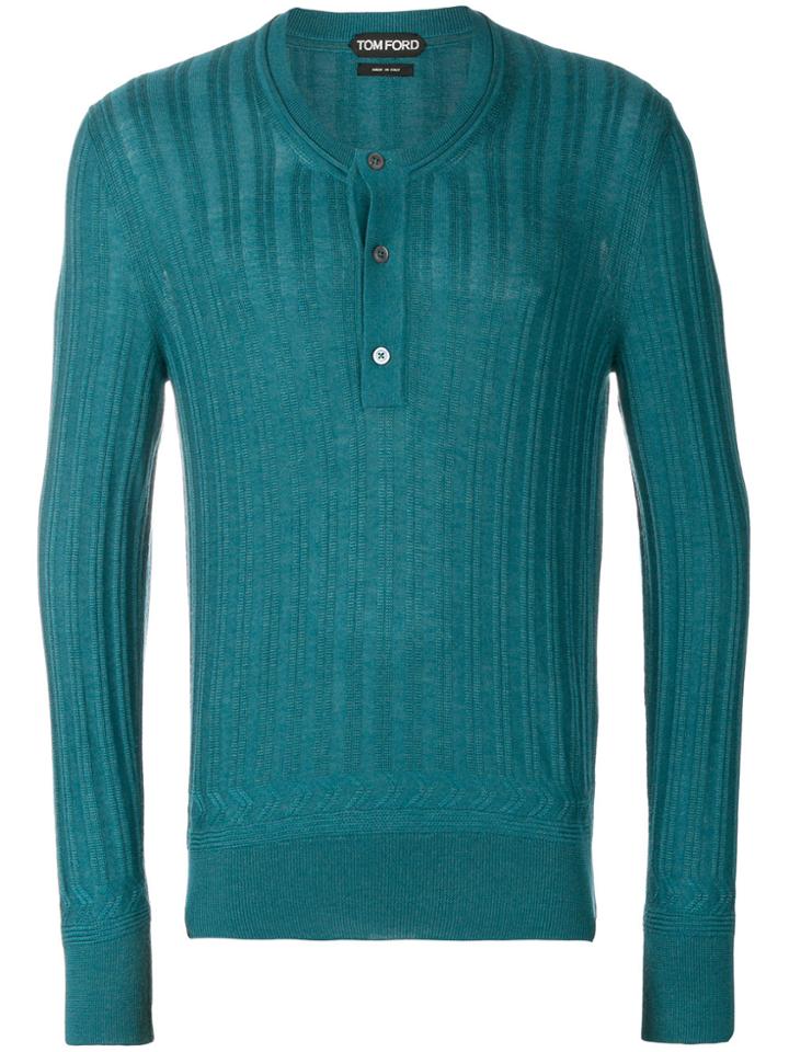 Tom Ford Henley Jumper - Blue
