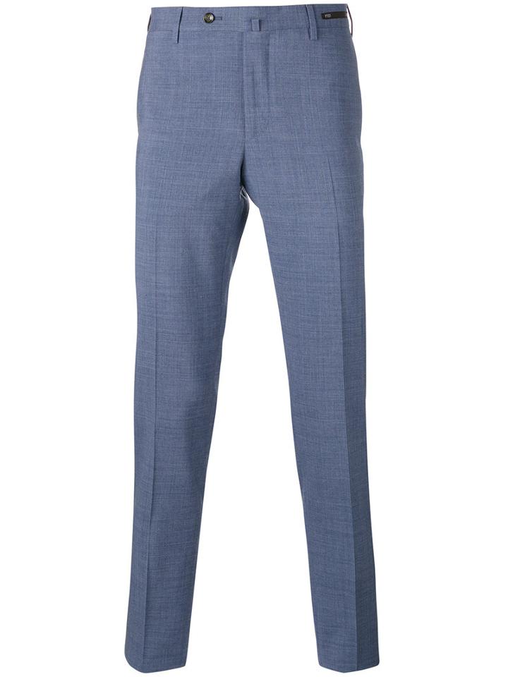 Pt01 Tapered Cropped Trousers, Men's, Size: 54, Blue, Polyester/spandex/elastane/virgin Wool