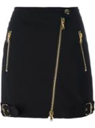 Moschino Biker Skirt, Women's, Size: 40, Black, Triacetate/polyester/acetate/rayon