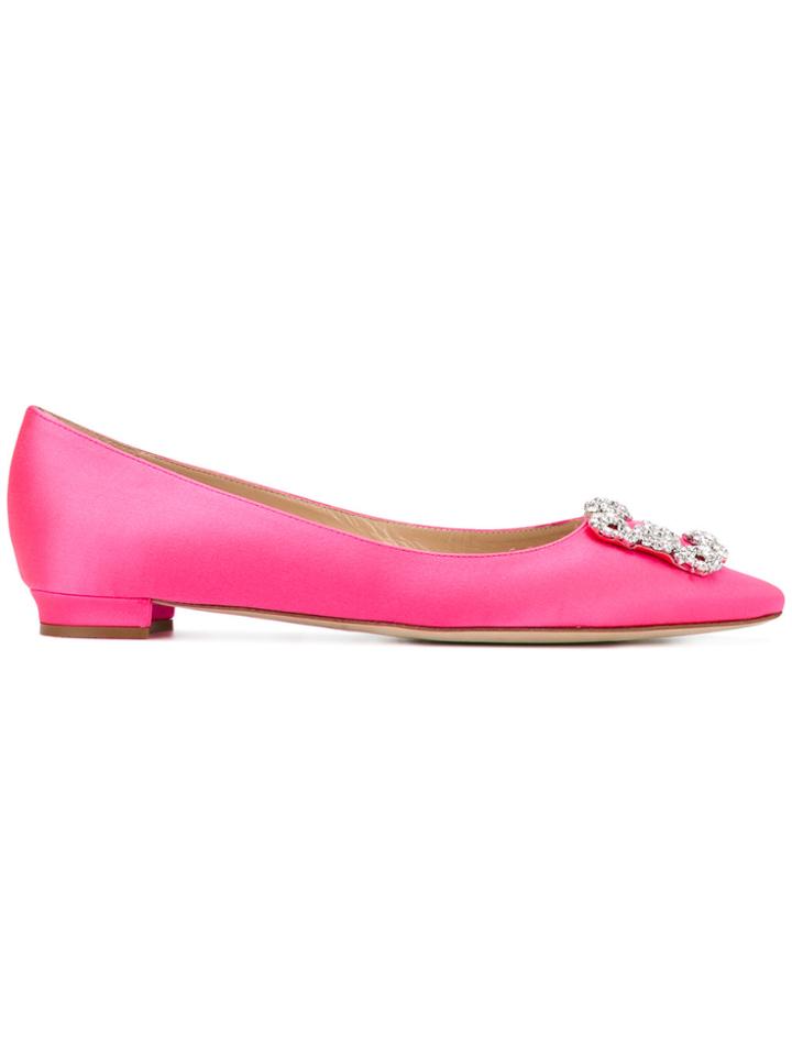 Manolo Blahnik Hangisi Ballerinas - Pink & Purple