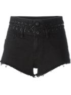 Diesel De-zalea Denim Shorts, Women's, Size: 23, Black, Cotton/polyester/spandex/elastane
