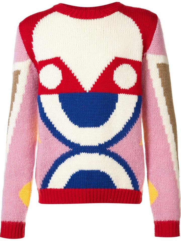 Walter Van Beirendonck Abstract Pattern Pullover, Men's, Size: Small, White, Polyamide/mohair/wool