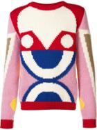 Walter Van Beirendonck Abstract Pattern Pullover, Men's, Size: Small, White, Polyamide/mohair/wool