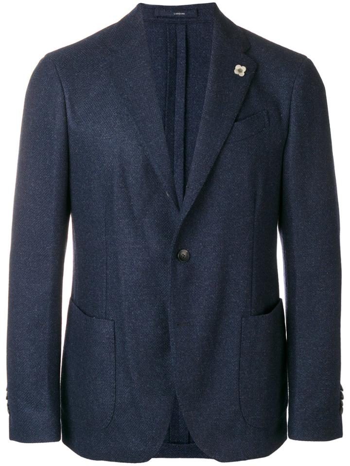 Lardini Woven Wool Blazer - Blue