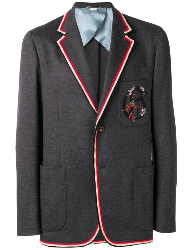Gucci Contrast Trim Blazer - Grey