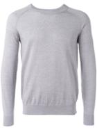 Closed Round Neck Jumper, Men's, Size: Medium, Grey, Virgin Wool
