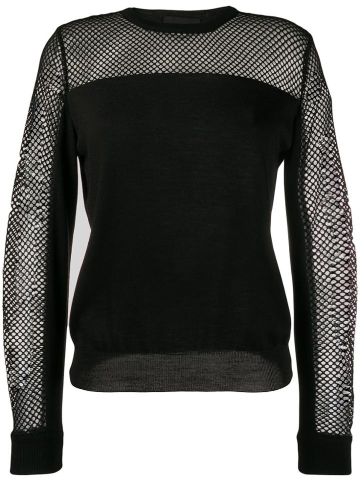 Boutique Moschino Mesh Detail Top - Black