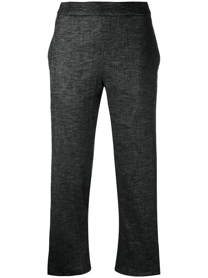 Theory - Cropped Trousers - Women - Cotton/linen/flax/spandex/elastane/viscose - 4, Black, Cotton/linen/flax/spandex/elastane/viscose