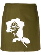 Msgm Printed Rose Short Skirt - Green