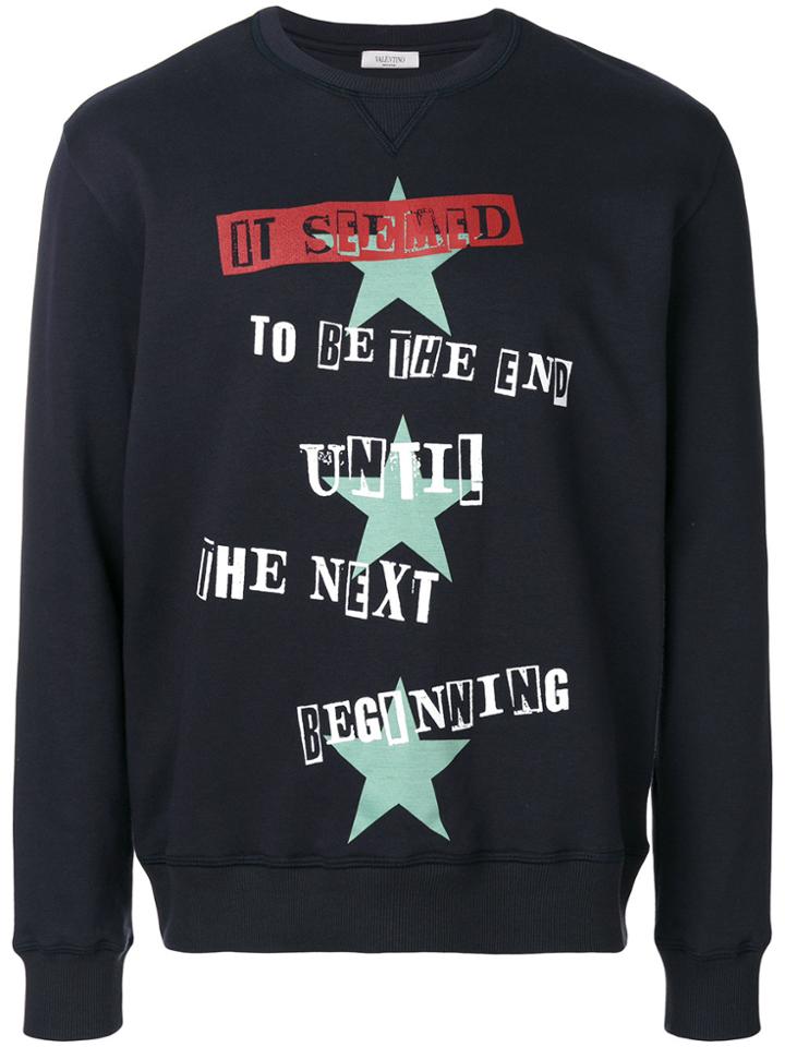 Valentino Sweatshirt With Jamie Reid Print And Stars - Blue