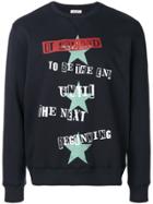 Valentino Sweatshirt With Jamie Reid Print And Stars - Blue