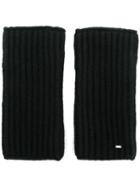 Saint Laurent Fingerless Knitted Gloves - Black
