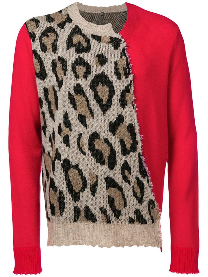 R13 Leopard Knit Sweater - Brown