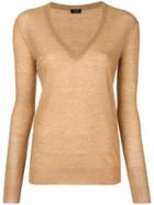 Joseph Long-sleeve Fitted Sweater - Brown