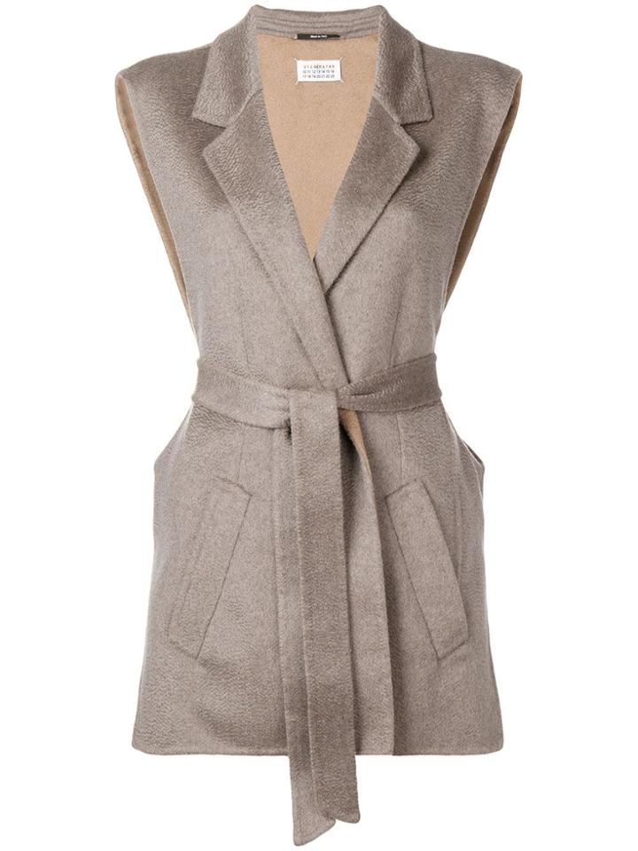 Maison Margiela Belted Sleeveless Coat - Nude & Neutrals