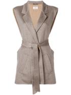 Maison Margiela Belted Sleeveless Coat - Nude & Neutrals