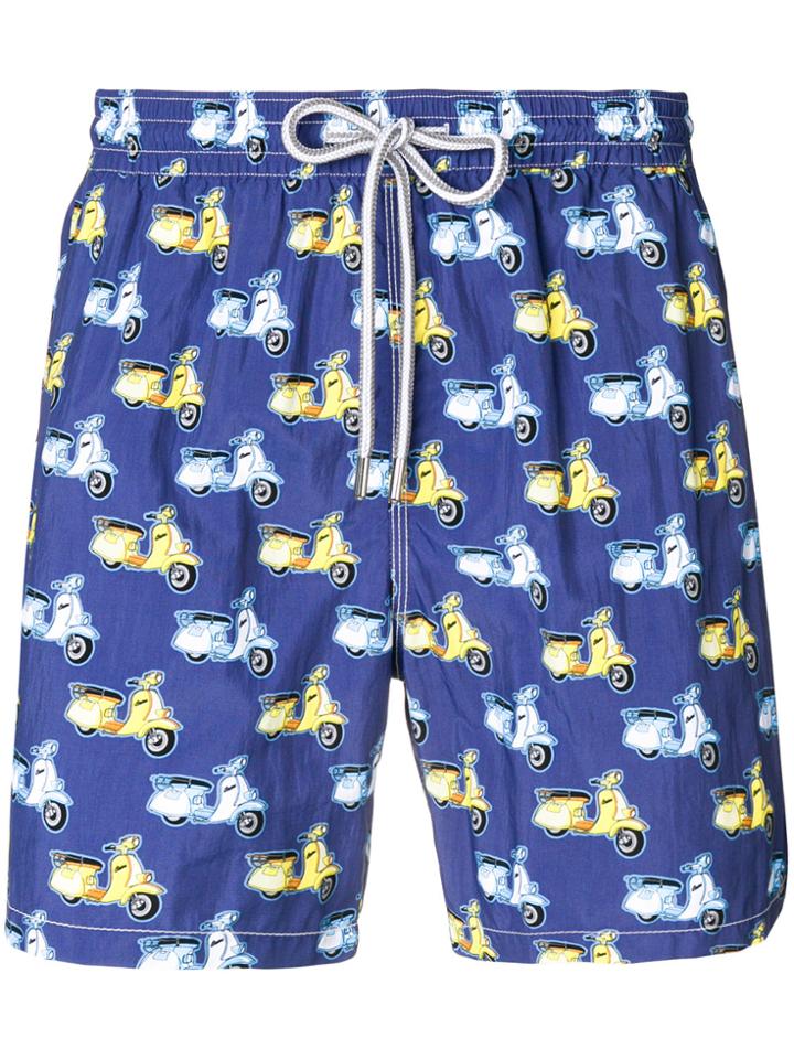 Capricode Scooter Print Swim Shorts - Blue