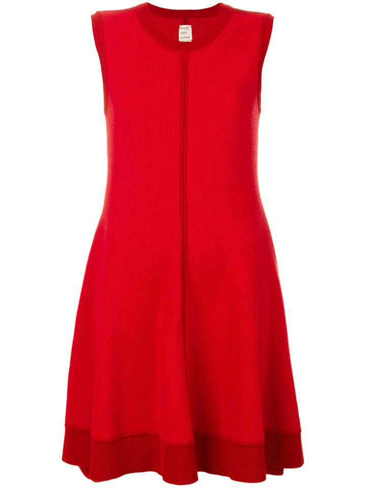 Maison Rabih Kayrouz Ribbed Swing Dress - Red