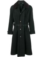 Hermès Vintage Fur Collar Belted Coat - Black