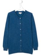 Cashmirino Round Neck Cardigan - Blue