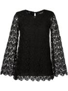 Ermanno Scervino Embroidered Top, Women's, Size: 46, Black, Polyester/viscose