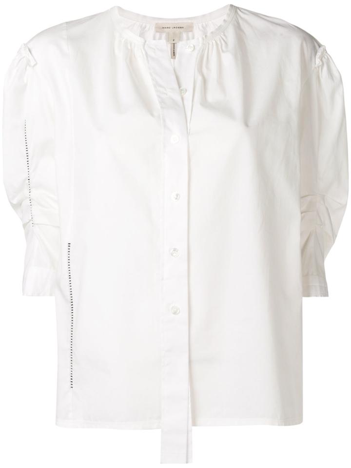 Marc Jacobs Round Neck Poplin Blouse - White