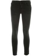 Frame Low Rise Skinny Cropped Jeans - Black